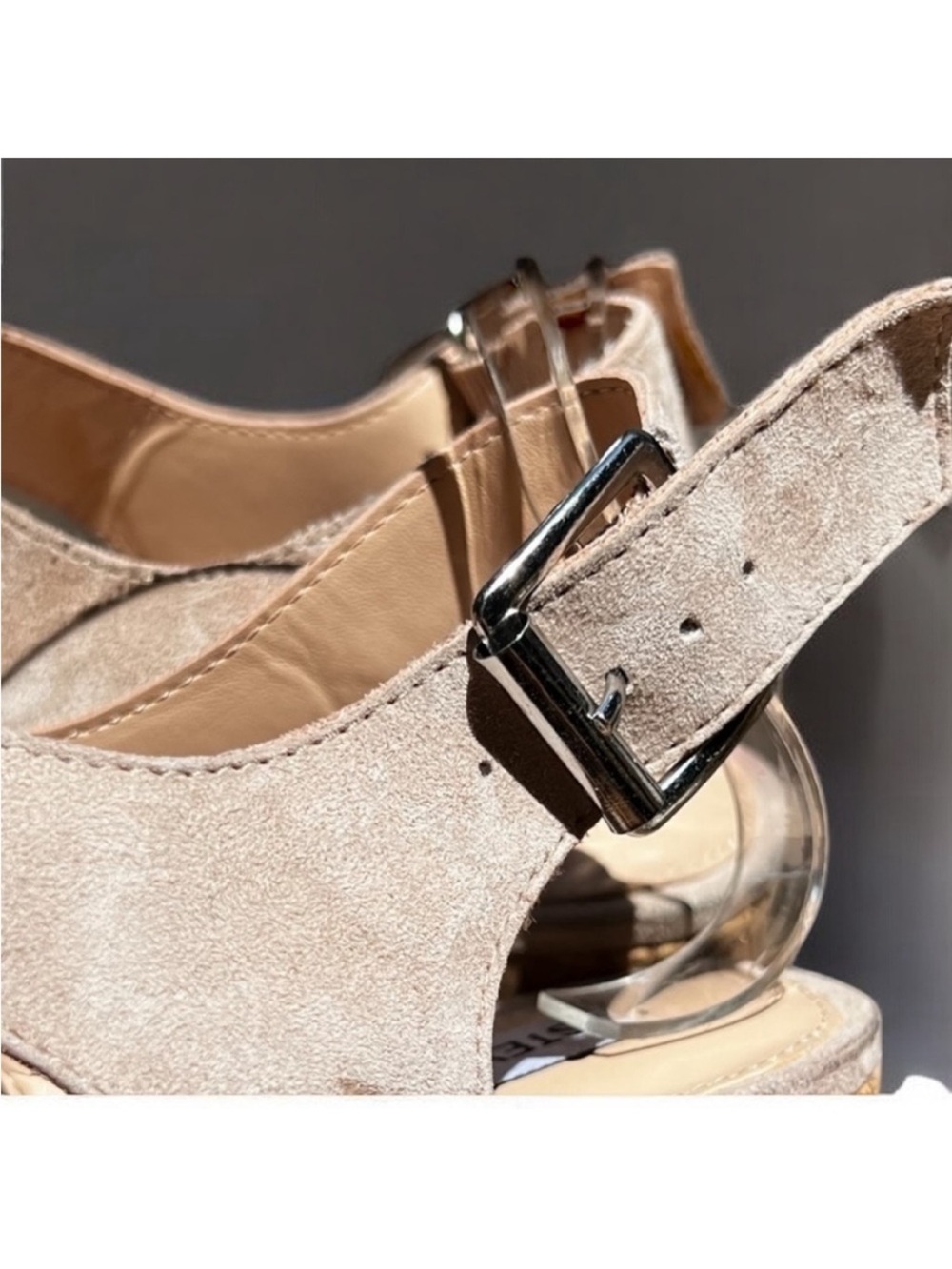 🌻NEW (w/tag) Steve Madden Breath Neutral Suede Flatform Wedge Sandal Size 8.5 - Picture 9 of 10
